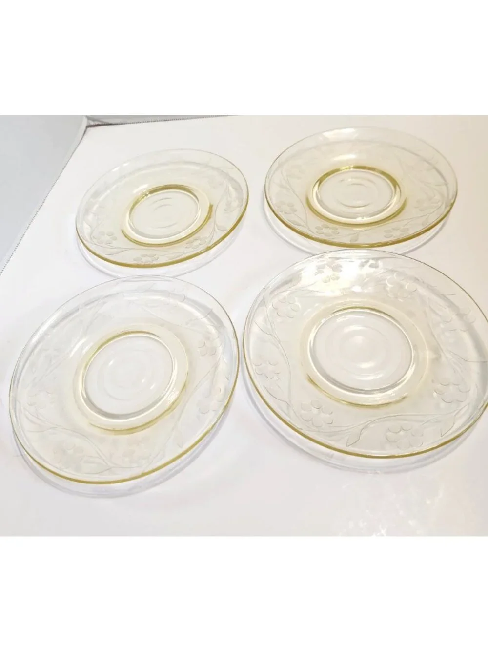 Lancaster Yellow Depression Glass Saucer 6